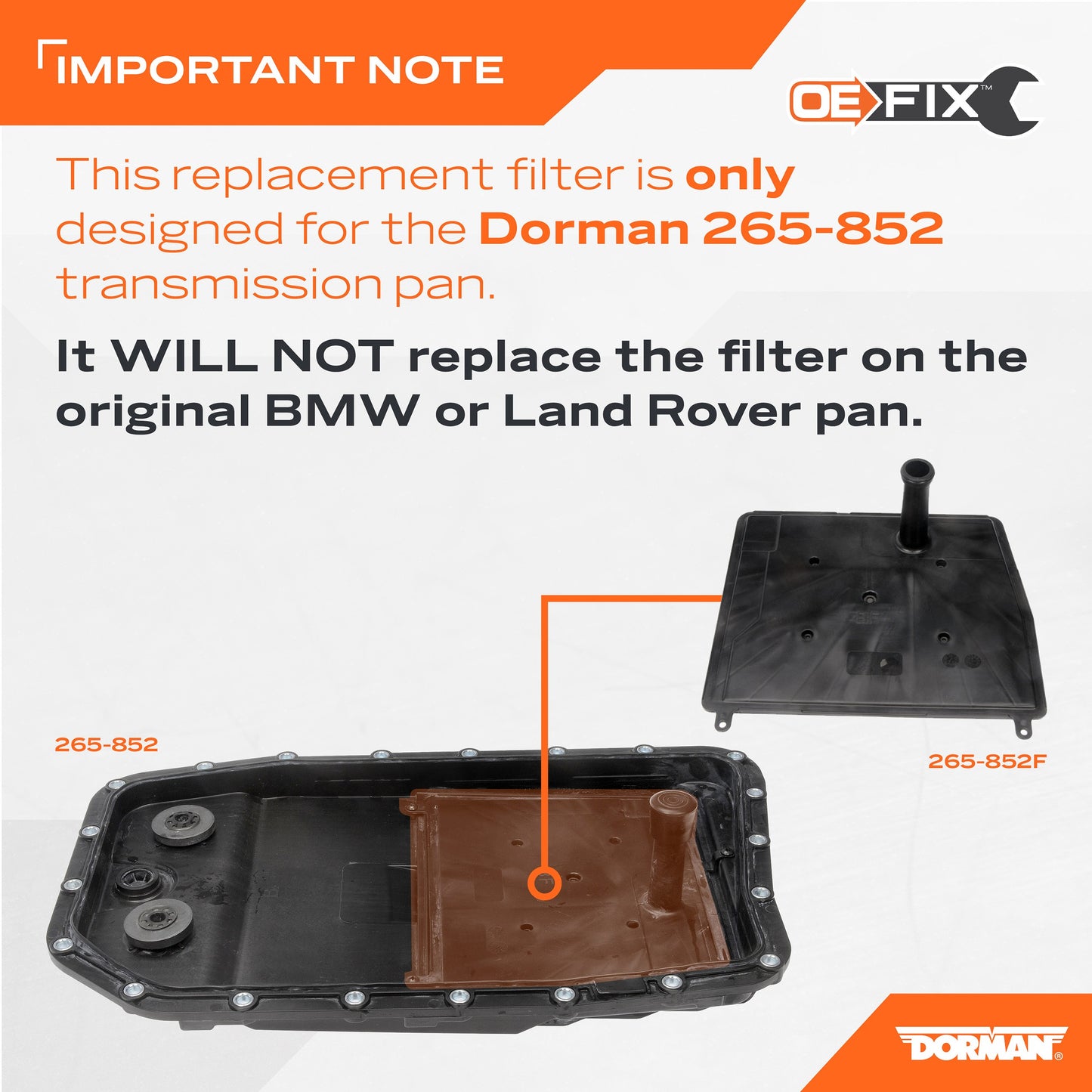 Dorman - OE Solutions Transmission Filter Kit with Gasket for 2016 Land Rover 265-852F