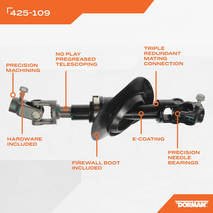 Dorman - OE Solutions Steering Shaft with Corrosion Resistant for 2007-2010 Chevrolet Pontiac Saturn 425-109