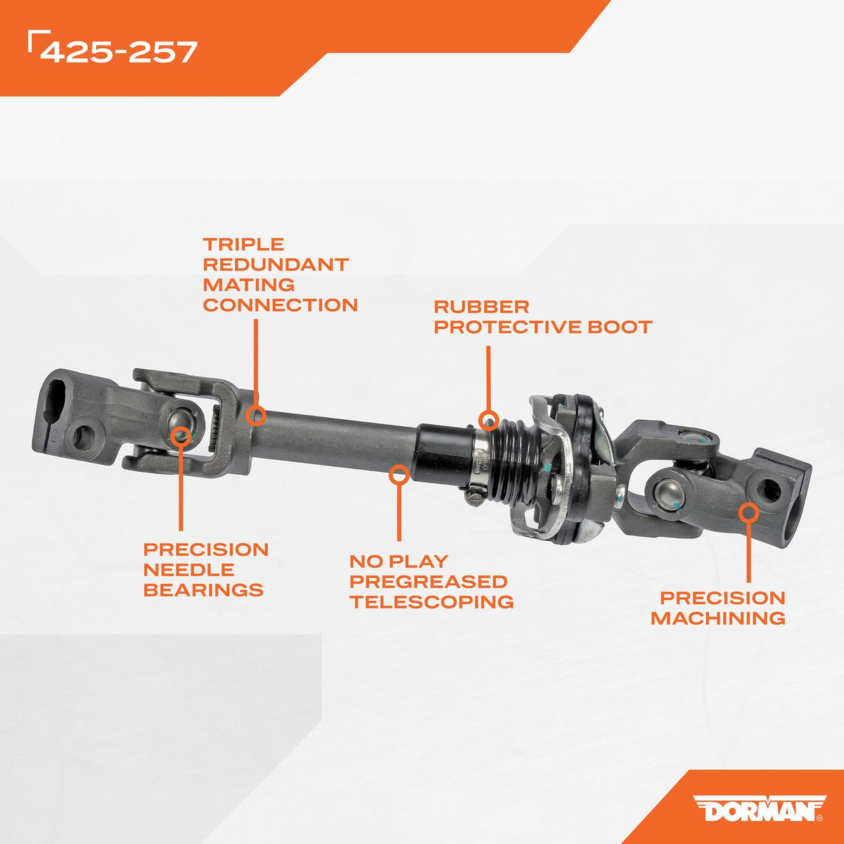 Dorman - OE Solutions Lower Steering Shaft with Corrosion Resistant Coating for 2004-01 Dodge Dakota 2003-01 Dodge Durango 425-257