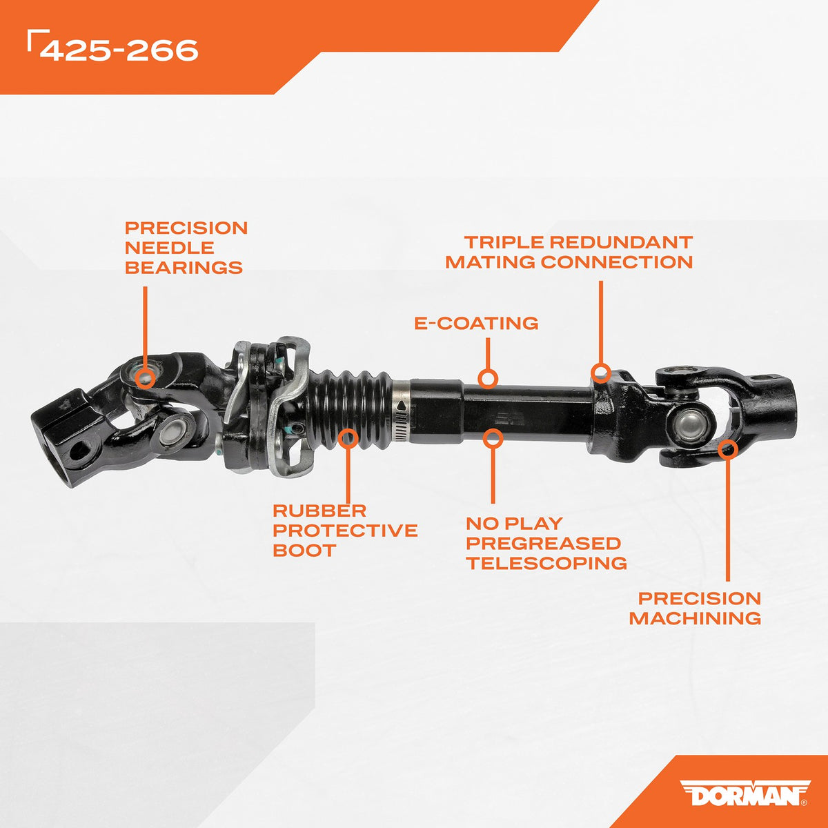 Dorman - OE Solutions Steering Shaft Lower Intermediate With Corrosion Resistant Coating For 2010-2012 Dodge Dakota, 2009-2011 Mitsubishi Raider, 2011 Ram Dakota 425-266