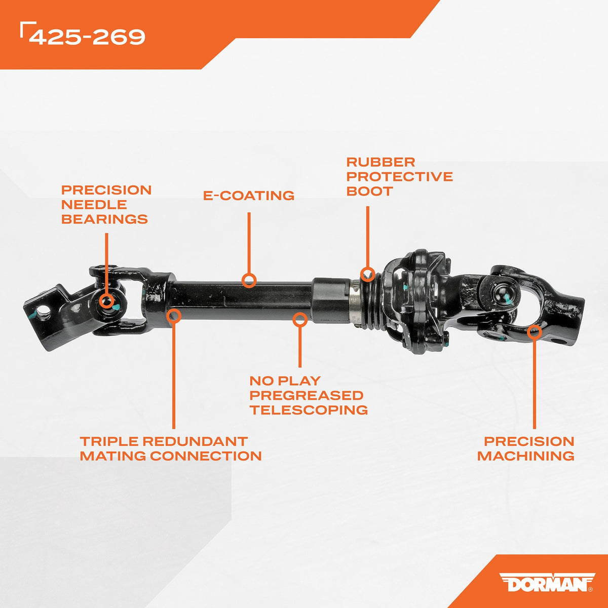 Dorman - OE Solutions Steering Shaft with Corrosion resistant for 2004-2001 Dodge Dakota 425-269