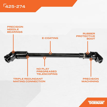 Dorman - OE Solutions Steering Shaft Lower with Corrosion Resistant for 1987-1995 Jeep Wrangler 425-274