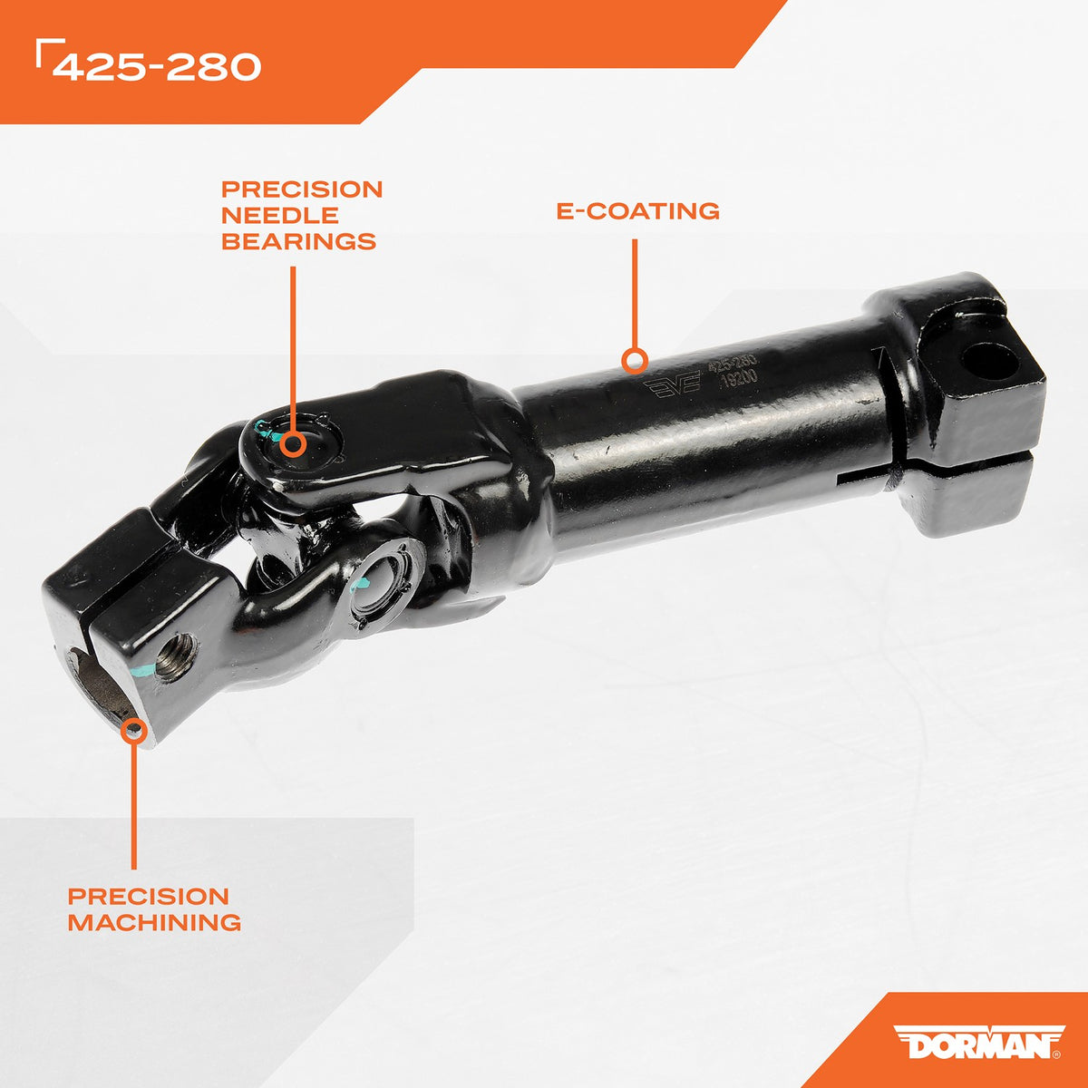 Dorman - OE Solutions Lower Intermediate Steering Shaft with Corrosion-Resistant coating for 2006-2010 Dodge, 2011-2013 Ram