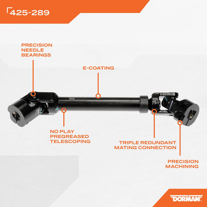 Dorman - OE Solutions Lower Intermediate Steering Shaft With Corrosion Resistant Coating For 2018-2019 Jeep Wrangler JK 425-289