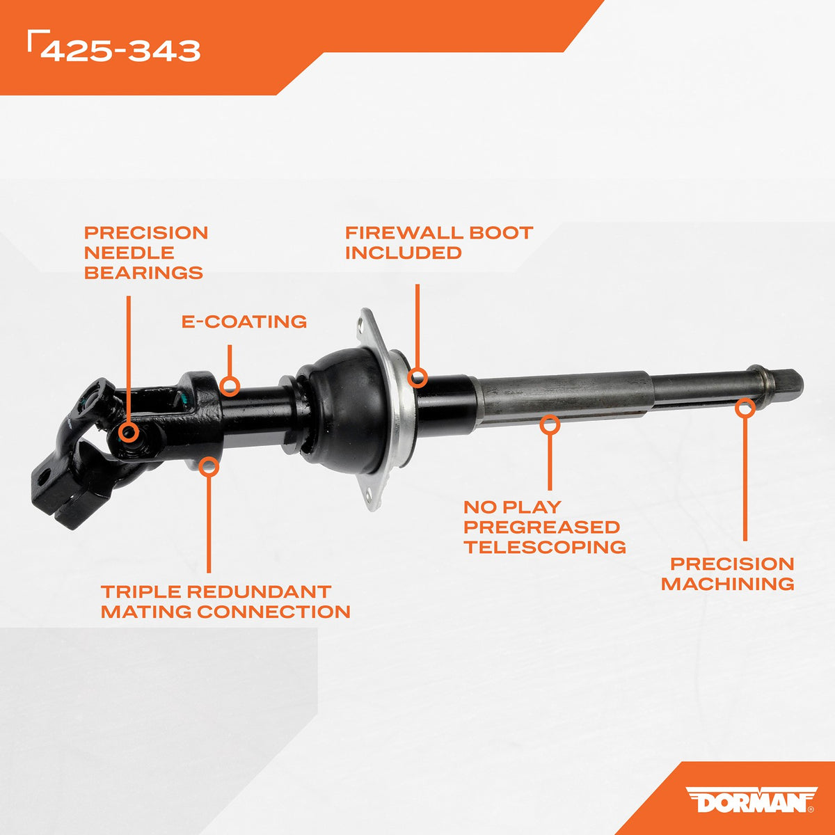 Dorman - OE Solutions Steering Shaft with Corrosion resistant for 1995-2002 Ford Lincoln Mercury 425-343