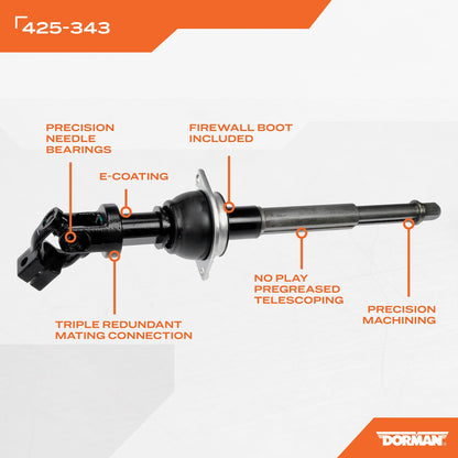 Dorman - OE Solutions Steering Shaft with Corrosion resistant for 1995-2002 Ford Lincoln Mercury 425-343