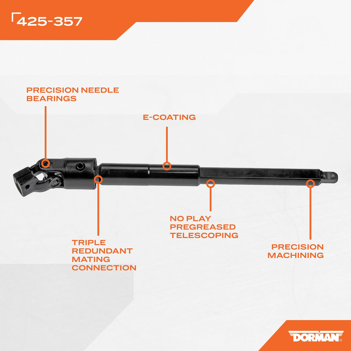 Dorman - OE Solutions Lower Steering Shaft with Corrosion Resistant Coating for 1997-2008 Ford 425-357