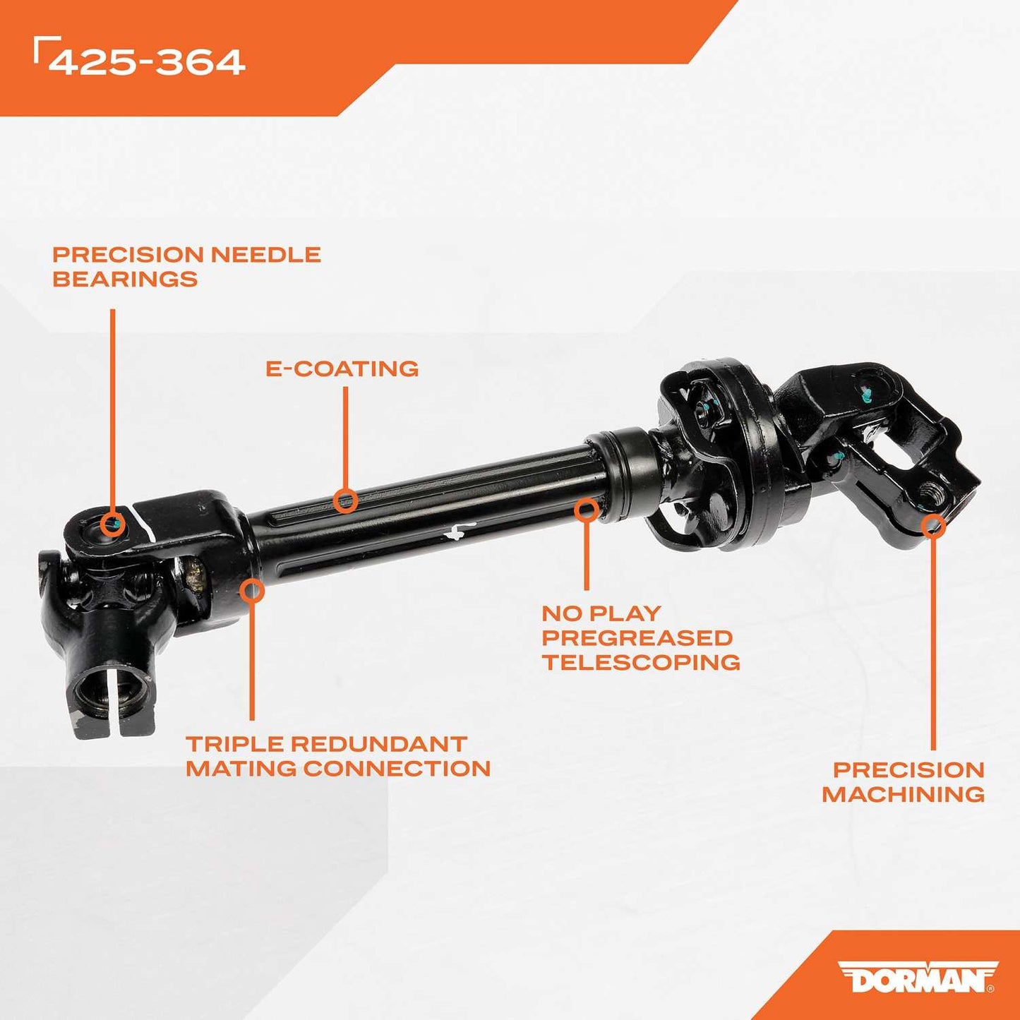 Dorman - OE Solutions Lower Steering Shaft with Premium Coating for 2006-03 Ford Expedition Lincoln Navigator 425-364