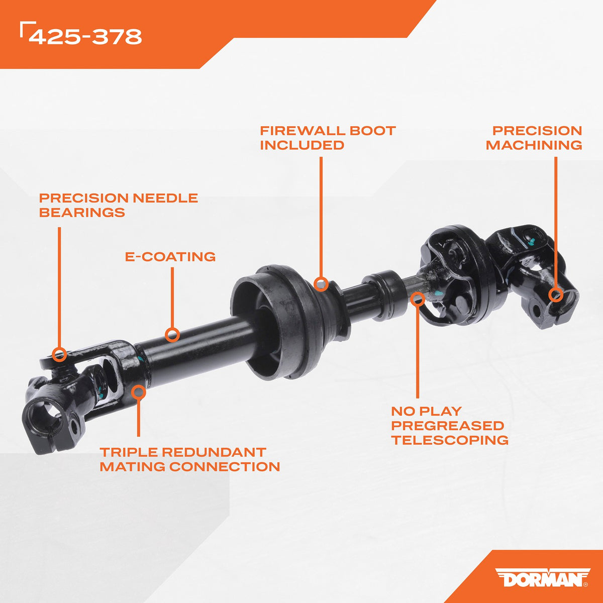 Dorman - OE Solutions Lower Steering Shaft with Corrosion resistant for 2016-09 Lincoln 2019-09 Ford 425-378