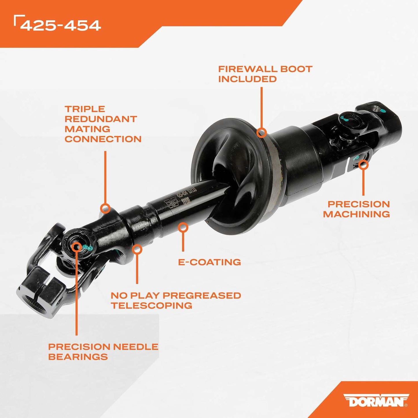 Dorman - OE Solutions Steering Shaft with Corrosion resistant for 2006-2012 Lexus Toyota 425-454