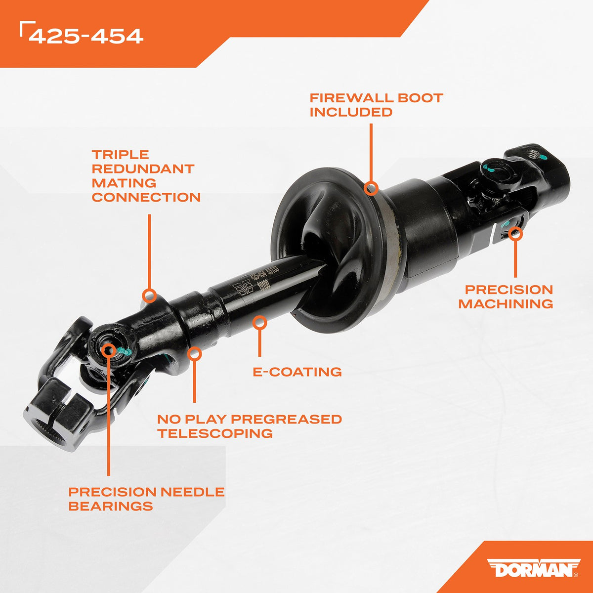 Dorman - OE Solutions Steering Shaft with Corrosion resistant for 2006-2012 Lexus Toyota 425-454
