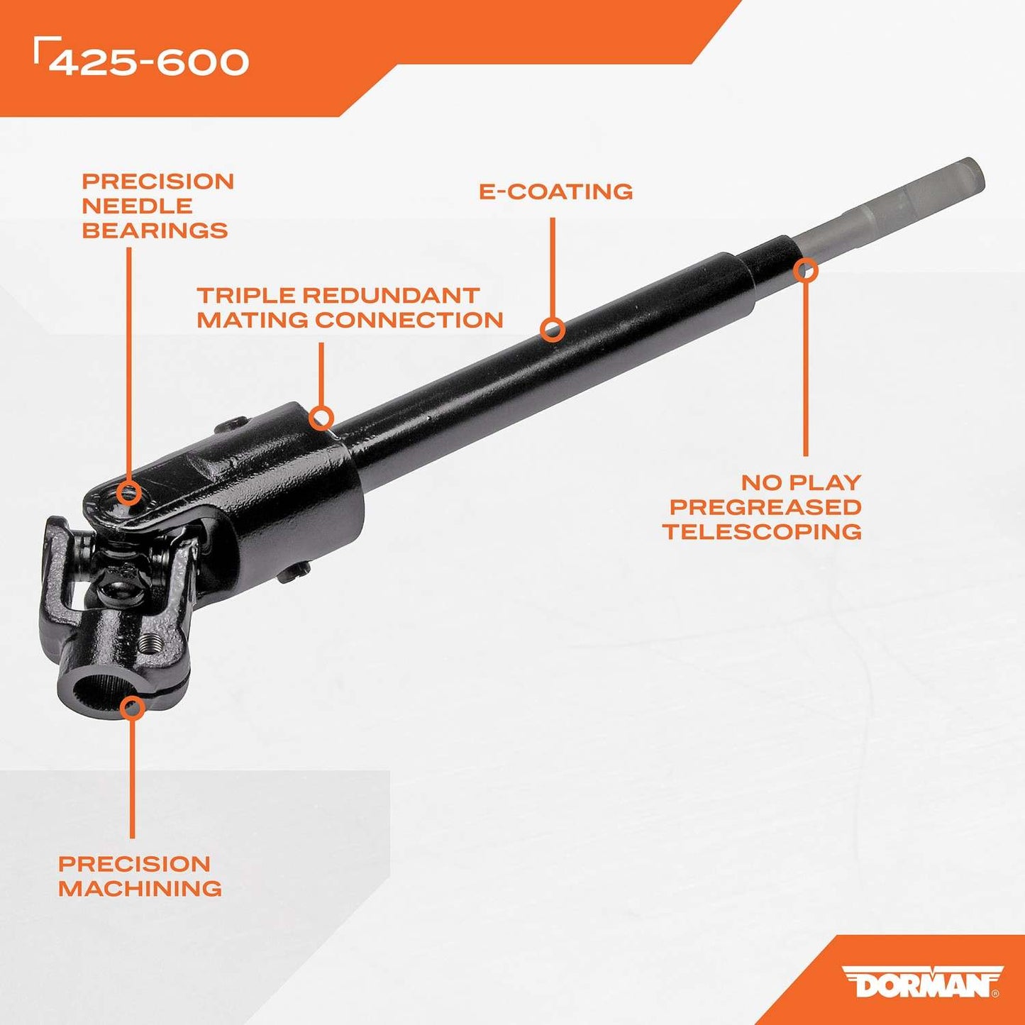 Dorman - OE Solutions Lower Steering Shaft with Corrosion Resistant for 2006-02 Nissan Altima 2008-03 Nissan Maxima 425-600