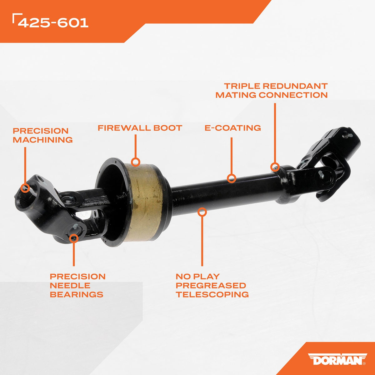 Dorman Steering Shaft Intermediate with Corrosion Resistant for 2016 Toyota Venza 425-601