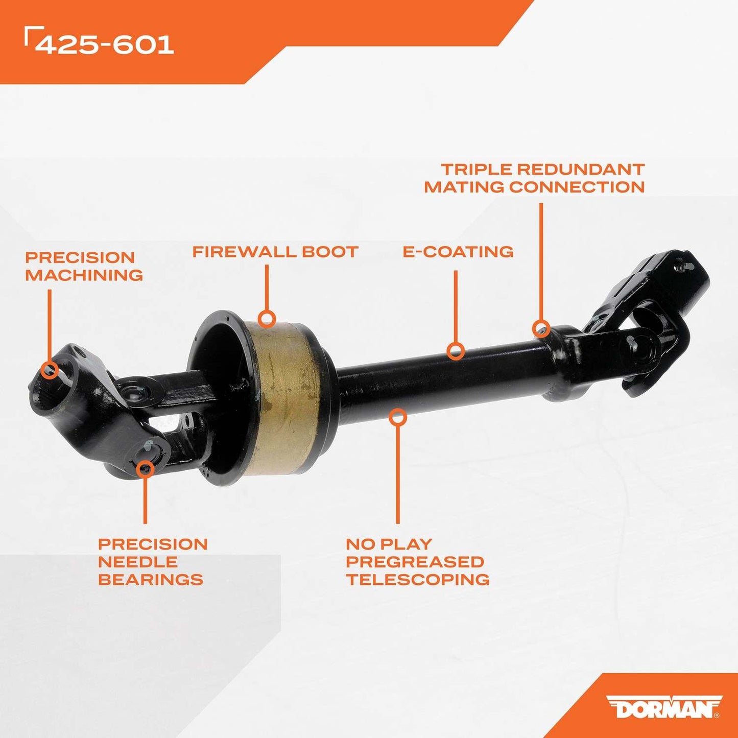 Dorman Steering Shaft Intermediate with Corrosion Resistant for 2016 Toyota Venza 425-601