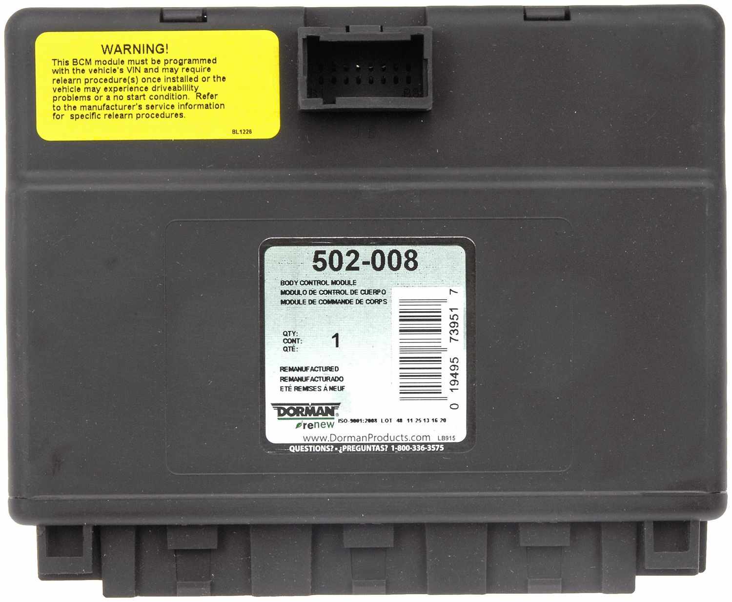 Dorman - OE Solutions REMANUFACTURED BODY CONTROL MODULE 502-008