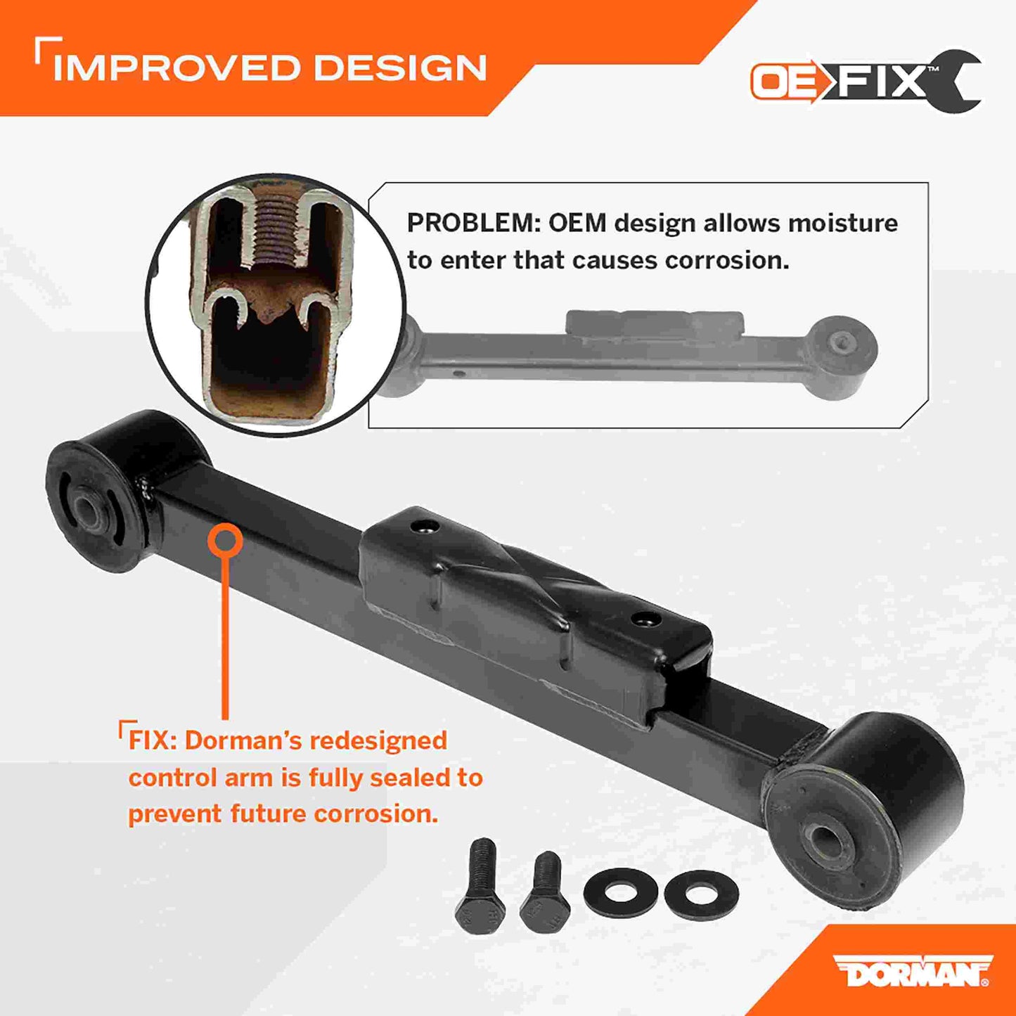 Dorman OE Solutions Suspension Control Arm with Rust Proof Design for 2004-2007 Jeep Liberty 521-982