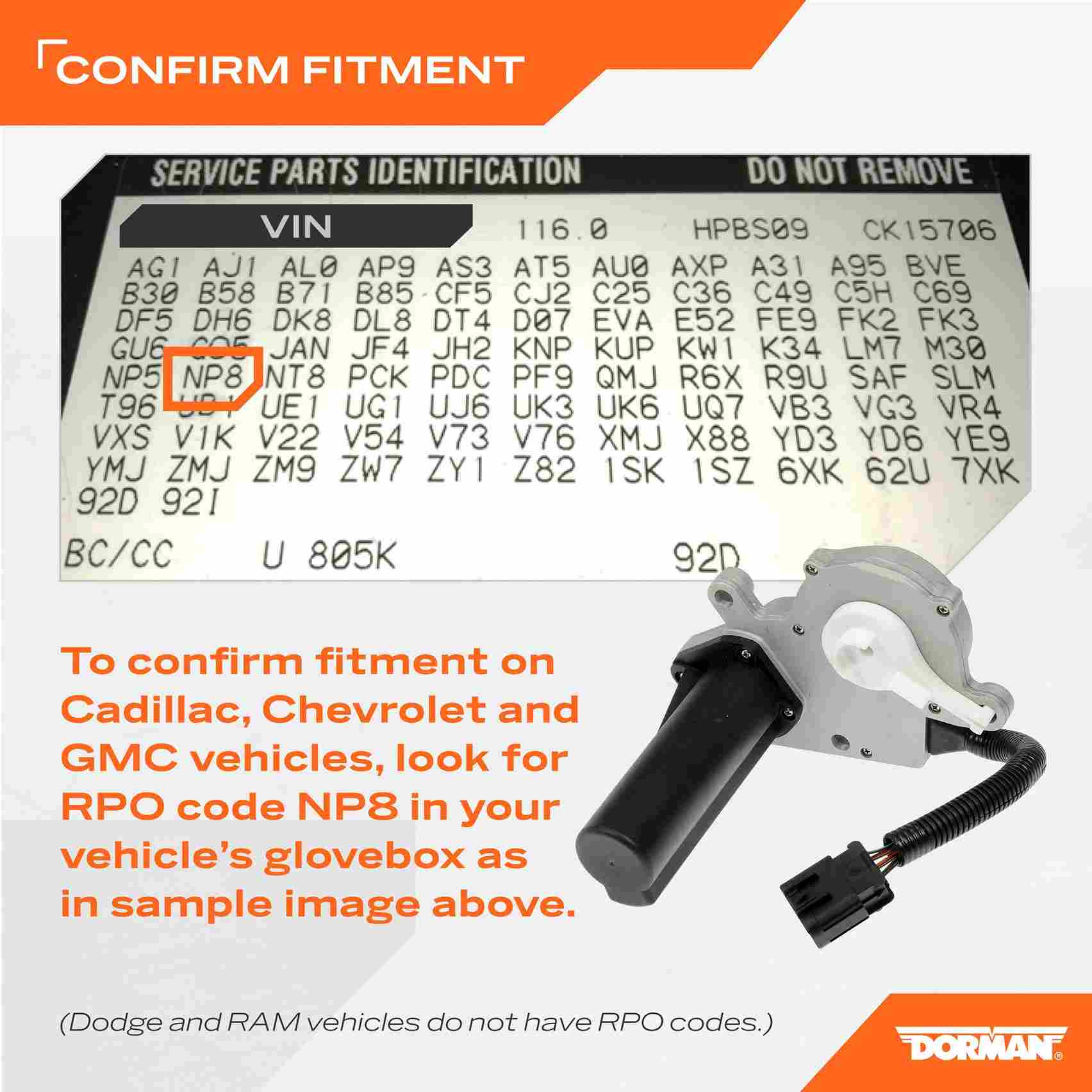 Dorman Transfer Case Shift Motor