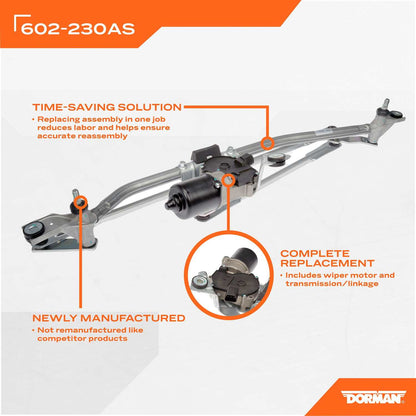 Dorman OE Solutions Windshield Wiper Motor and Linkage Assembly for 2007-2014 Cadillac Chevrolet GMC 602-230AS