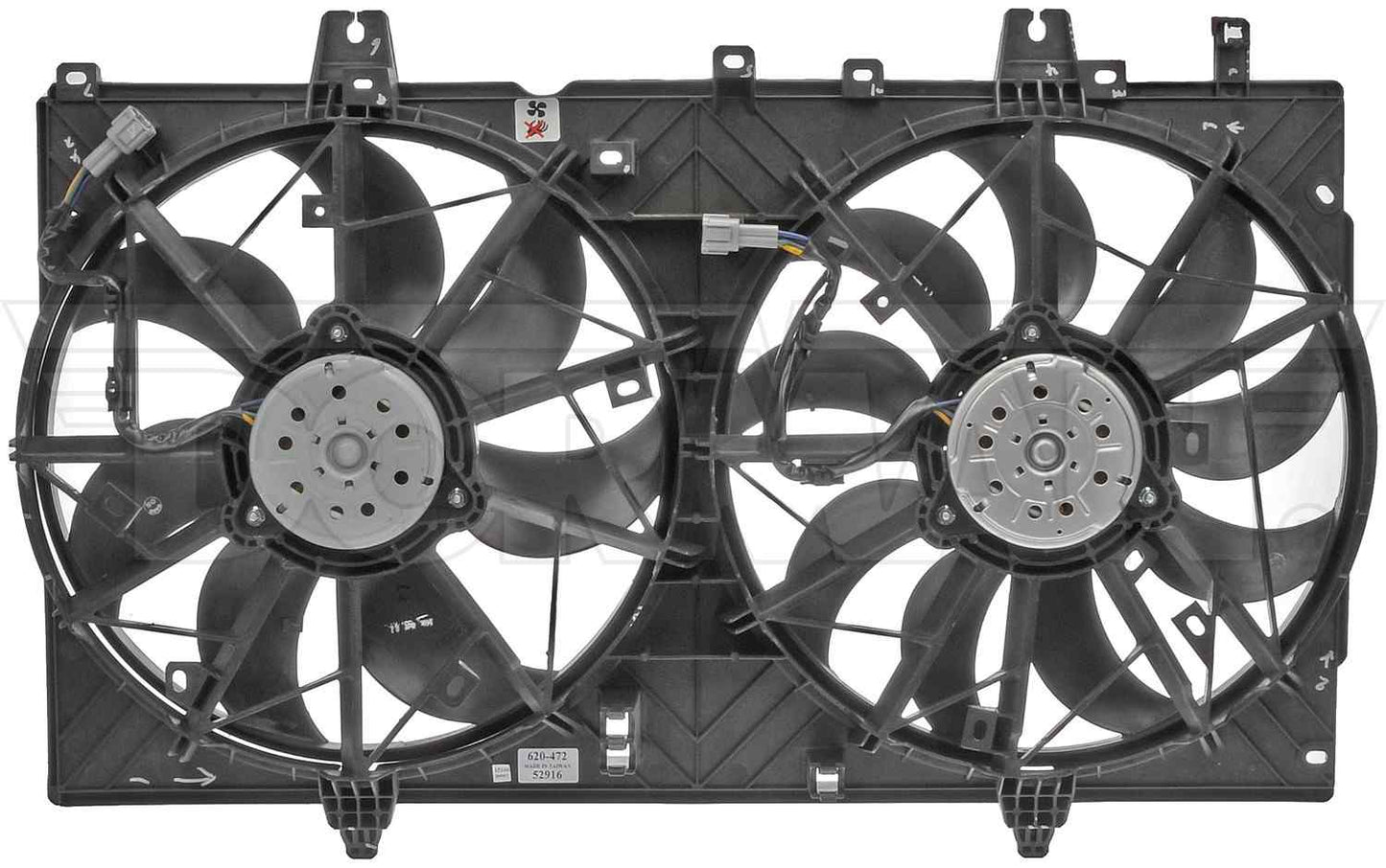 Dorman - OE Solutions Engine Cooling Fan Assembly Dual Fan Assembly Without Controller for 2020-2014 Nissan Rogue 2023-2015 Nissan X‑Trail 620-472