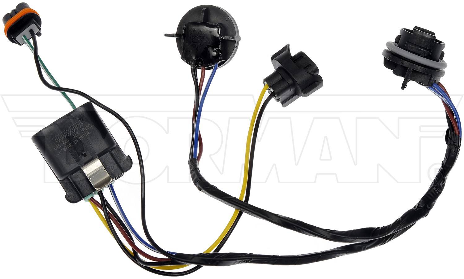 Dorman Wiring Harness Assembly With Two Lamp Sockets And Three Connectors