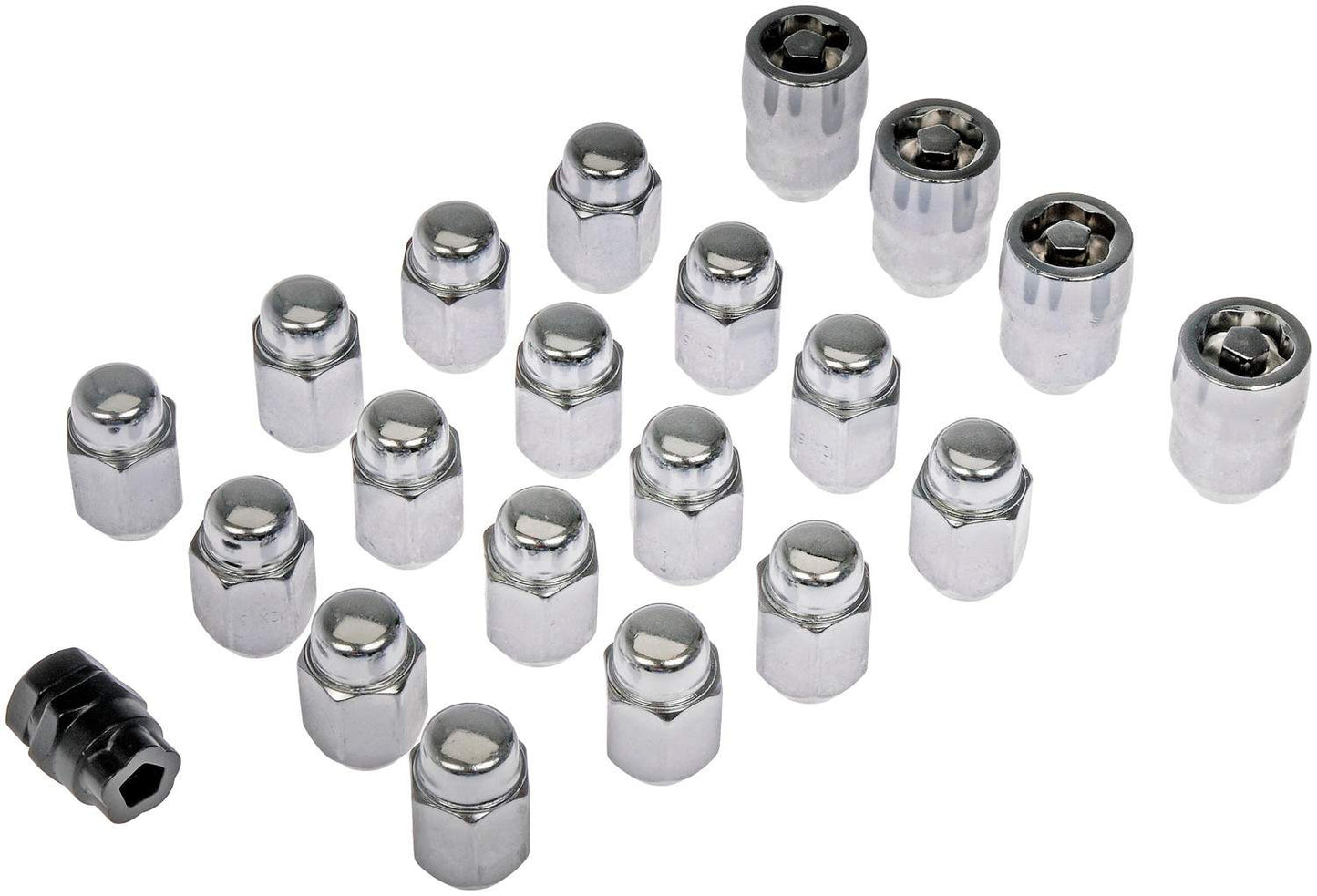 Dorman Autograde Chrome Acorn Wheel Lock Set M12-1.50 20 Piece for 2022-2068 Vehicles 711-341