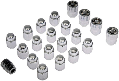 Dorman Autograde Chrome Acorn Wheel Lock Set M12-1.50 20 Piece for 2022-2068 Vehicles 711-341