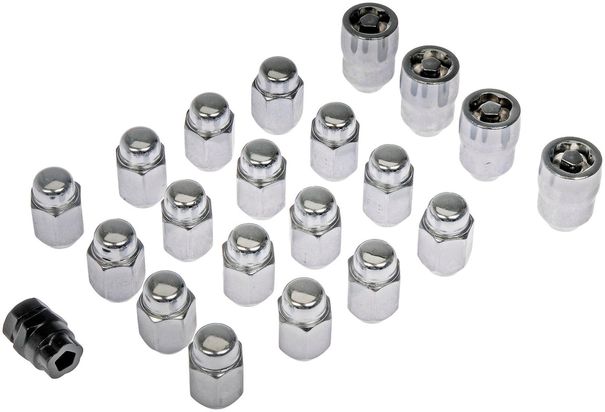 Dorman Autograde Chrome Acorn Wheel Lock Set M12-1.50 20 Piece for 2022-2068 Vehicles 711-341