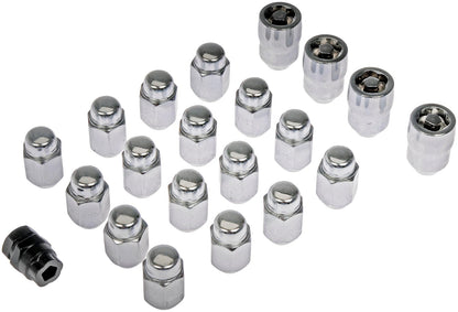 Dorman Autograde Chrome Acorn Wheel Lock Set M12-1.50 20 Piece for 2022-2068 Vehicles 711-341