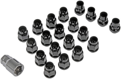 Dorman Autograde Wheel Lock Set Black Chrome Acorn M12-1.50 20 Piece Kit 711-346
