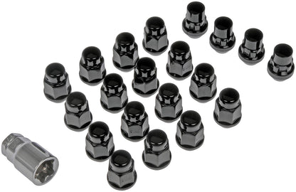 Dorman Autograde Wheel Lock Set Black Chrome Acorn M12-1.50 20 Piece Kit 711-346