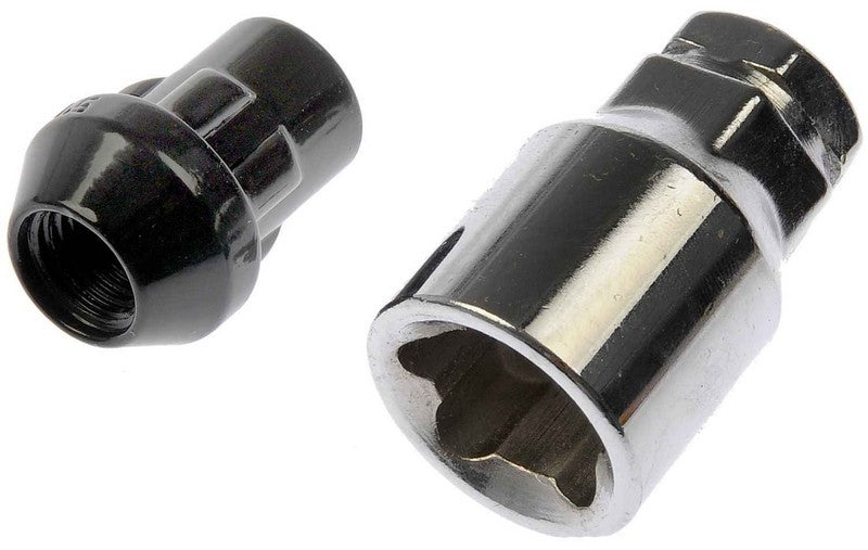 Dorman Autograde Wheel Lock Set Black Chrome Acorn M12-1.50 20 Piece Kit 711-346