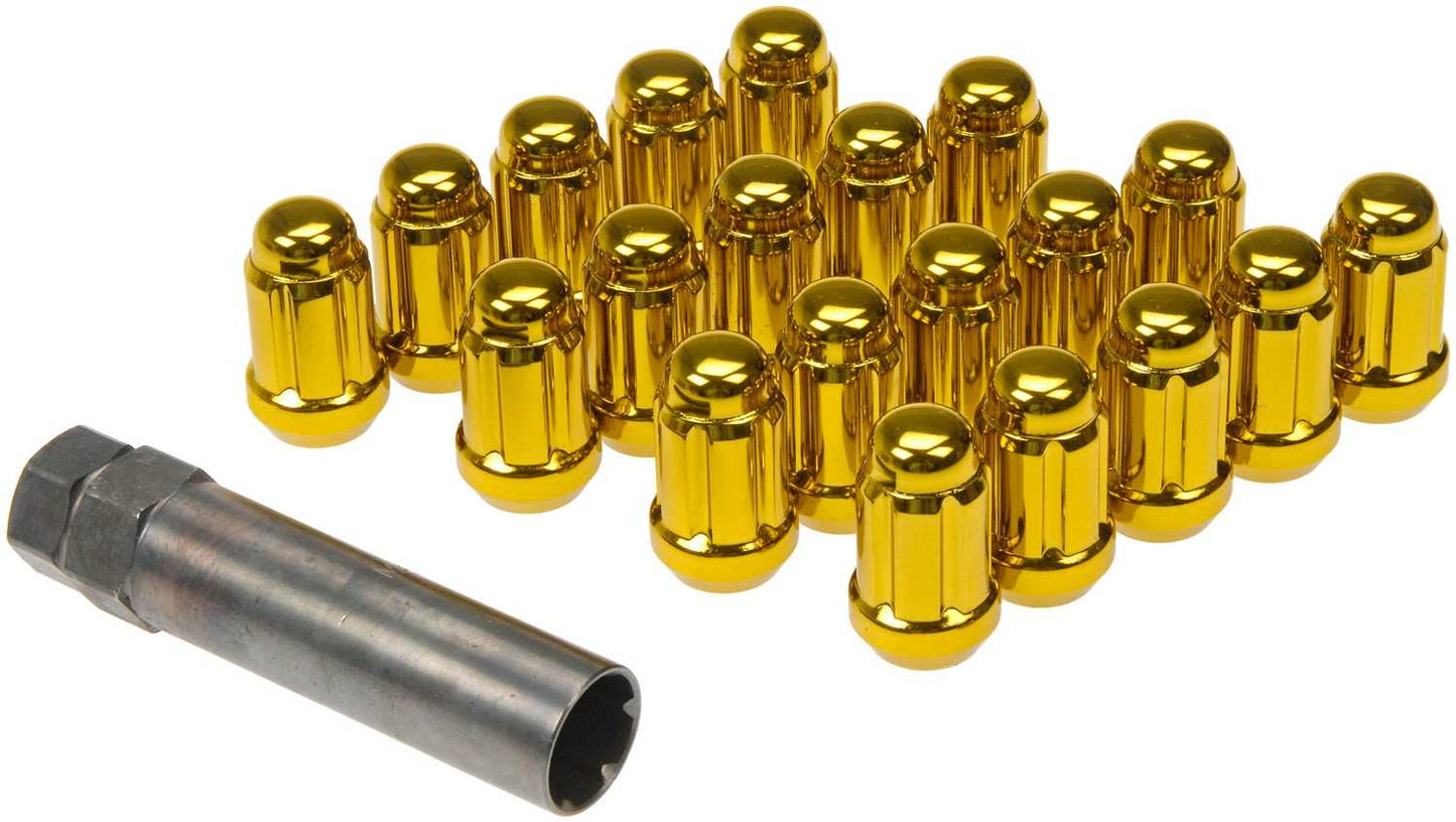 Dorman Autograde Gold Spline Drive Wheel Lock Set M12-1.50 with 20 Pieces for 1968-2023 Vehicles 711-355K