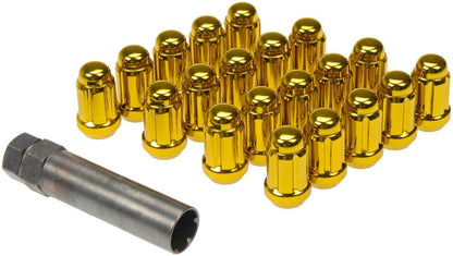 Dorman Autograde Gold Spline Drive Wheel Lock Set M12-1.50 with 20 Pieces for 1968-2023 Vehicles 711-355K