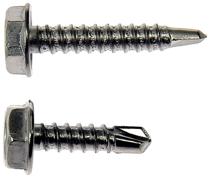 Dorman Autograde Self Tapping Screw Stainless Steel Hex Washer Head No 6 x 1/2 In for Automotive Fastening 784-110