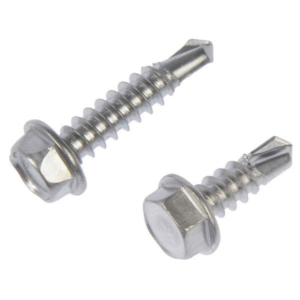 Dorman Autograde Self Tapping Screw Stainless Steel Hex Washer Head No 8 x 1 2 In for Automotive Fastening 784-135