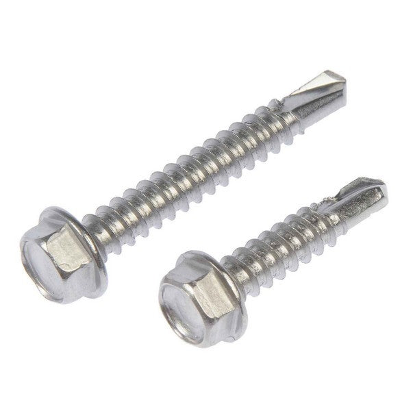 Dorman Autograde Self Tapping Screw Stainless Steel Hex Washer Head No 12 x 1 In to 1-1/2 In 784-175