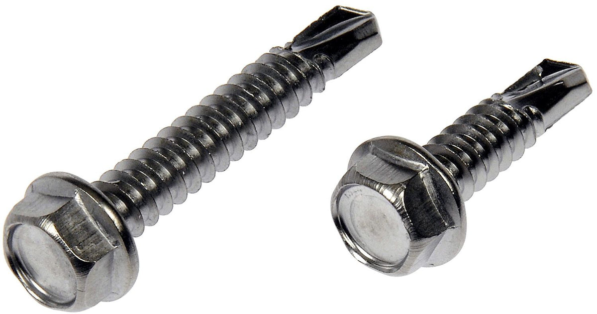 Dorman Autograde Self Tapping Screw Stainless Steel Hex Washer Head No 14 x 1 In to 1-1/2 In for Automotive Fastening 784-190