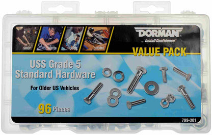 Dorman Autograde USS Grade 5 Standard Hardware Assortment with 96 Pieces and Reusable Case 799-301