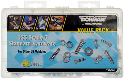 Dorman Autograde USS Grade 5 Standard Hardware Assortment with 96 Pieces and Reusable Case 799-301