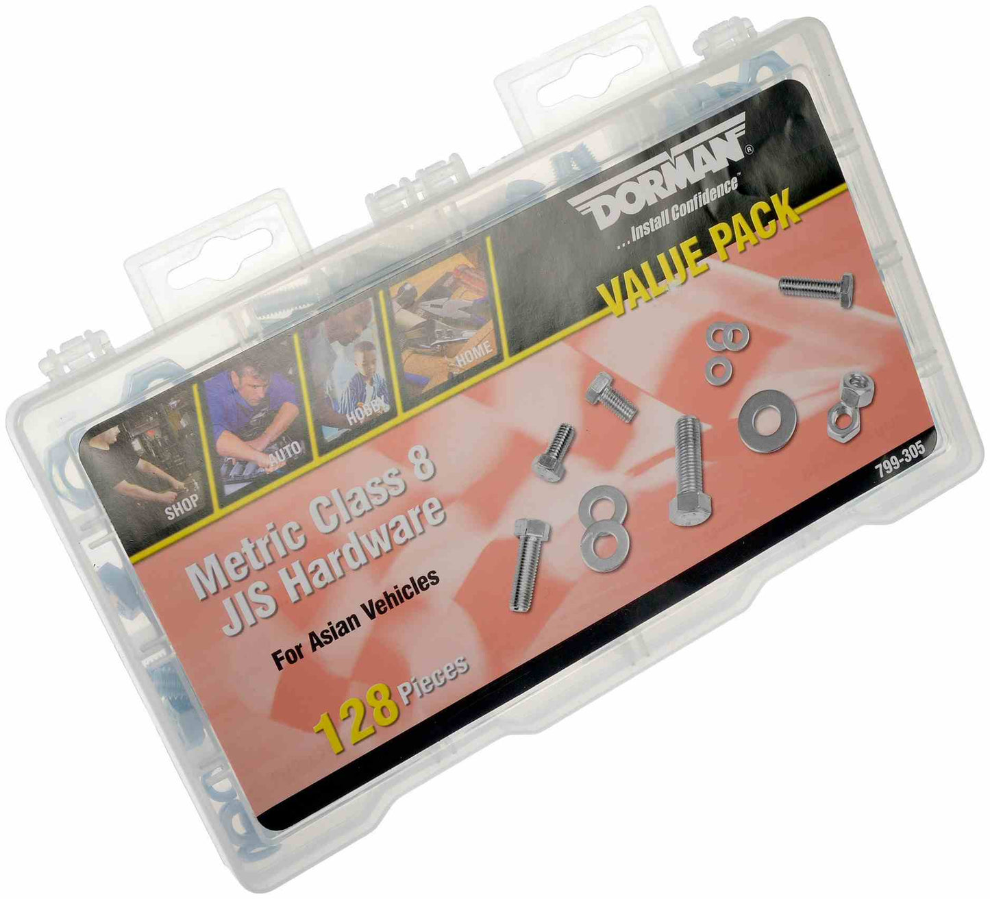 Dorman Autograde Metric Class 8 Hardware Assortment for Asian Vehicles 128 Pieces 799-305
