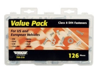 Dorman Autograde Metric Class 8 DIN Hardware Assortment with Reusable Case 126 Pieces 799-310