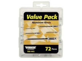 Dorman Aluminum Rivets Value Pack- 7 Sku's- 72 Pieces
