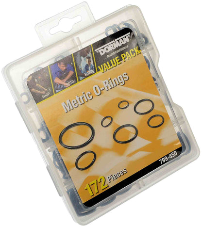 Dorman Autograde Metric O-Ring Assortment 172 Pieces with 8 Sizes for Common Automotive Repairs 799-450