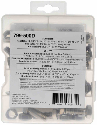 Dorman Stainless Steel Hardware Assortment 60 Pieces 799-500D