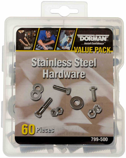 Dorman Autograde Stainless Steel Hardware Assortment 60 Piece Kit with Reusable Case 799-500