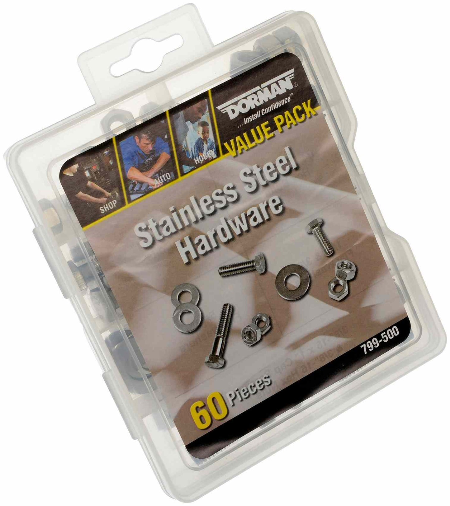 Dorman Autograde Stainless Steel Hardware Assortment 60 Piece Kit with Reusable Case 799-500