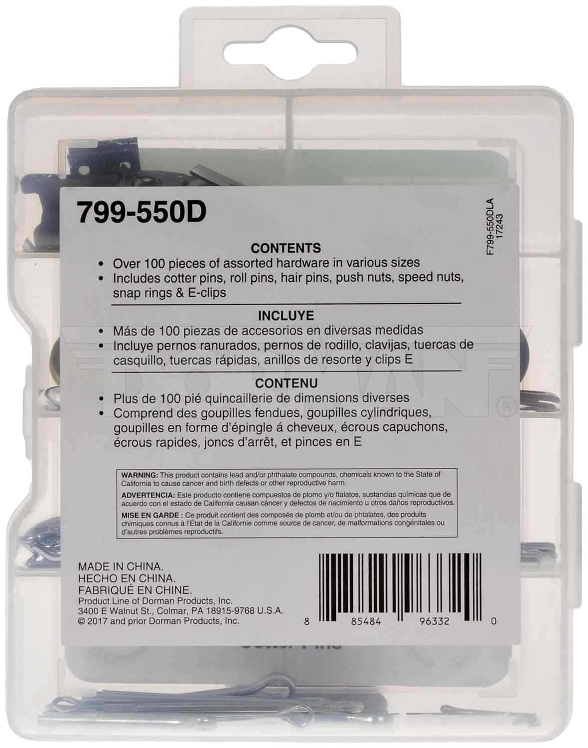 Dorman General Maintenance Hardware Assortment 102 Pieces 799-550D