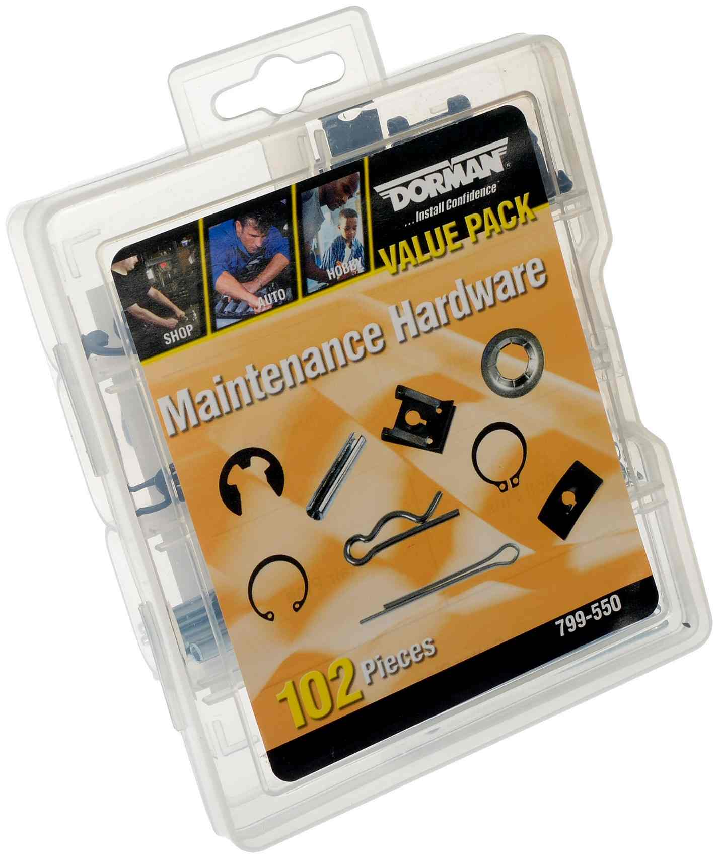Dorman Autograde Maintenance Hardware Value Pack with 102 Pieces for Automotive Household and Industrial Repairs 799-550