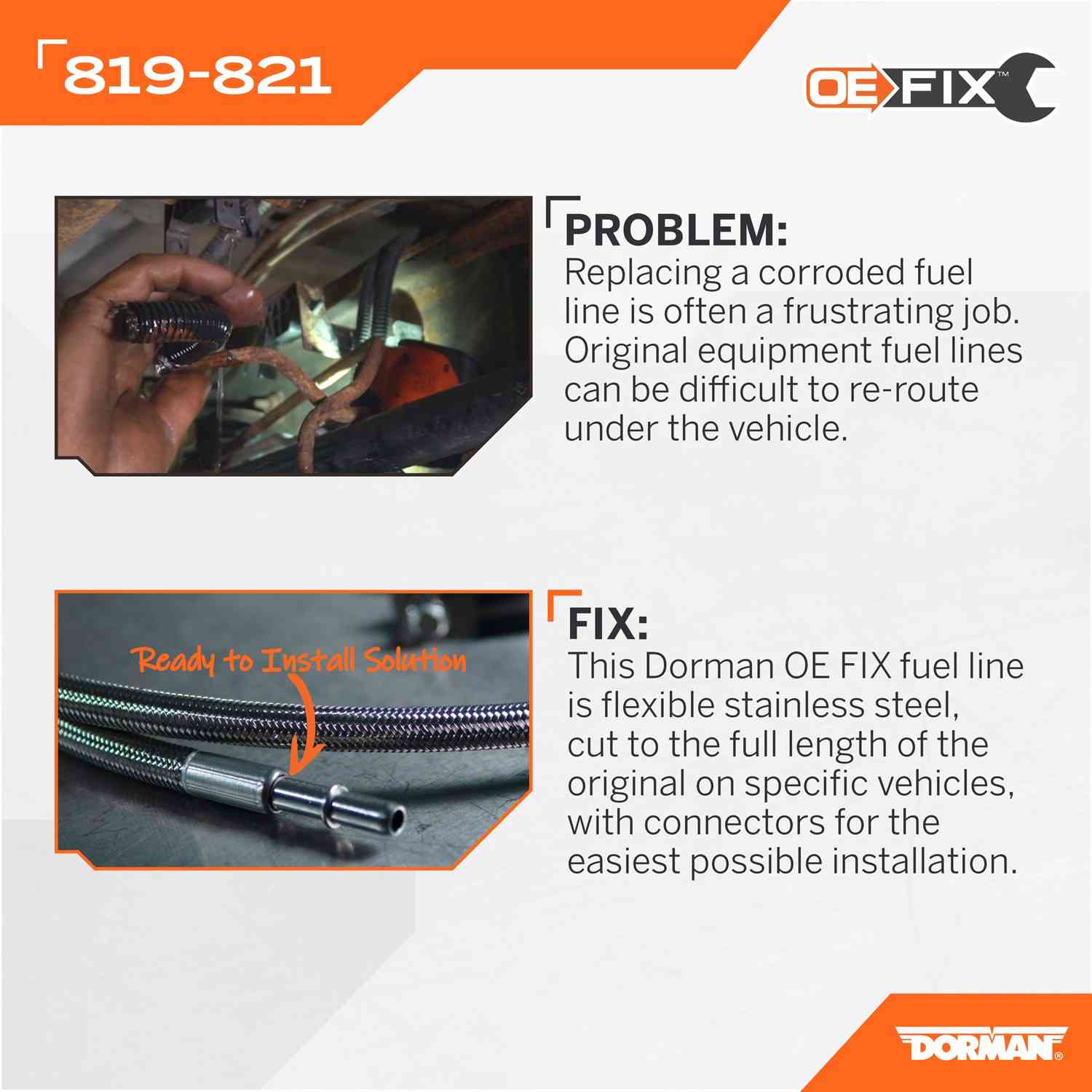 Dorman - OE Solutions FUEL LINE 819-821