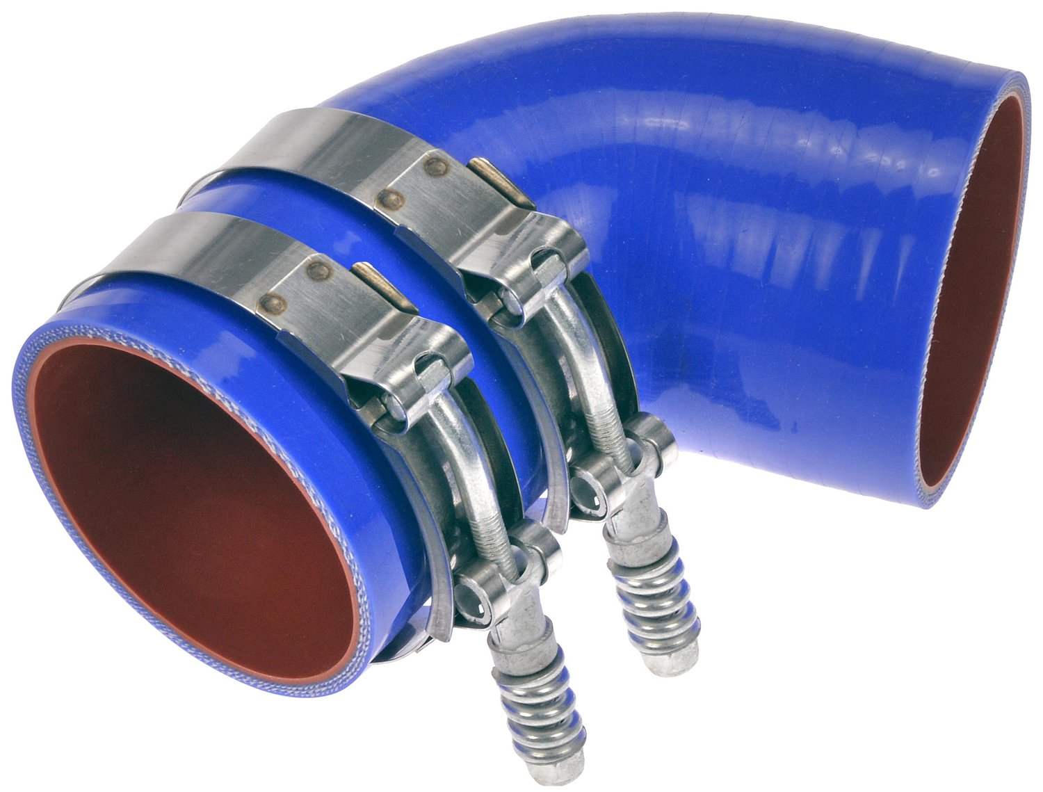 Dorman Intercooler Tubing Coupler, 90 degree Elbow, Silicone, Blue, 3.00 in.